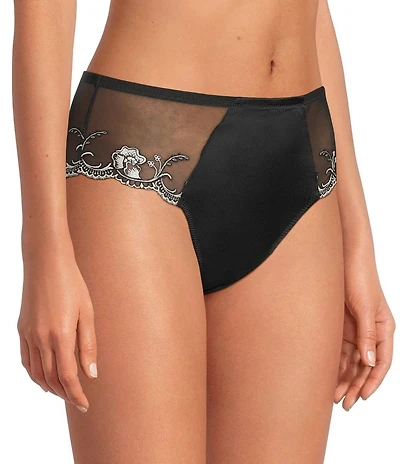Modern Movement Satin Embroidered Hi-Cut Panty