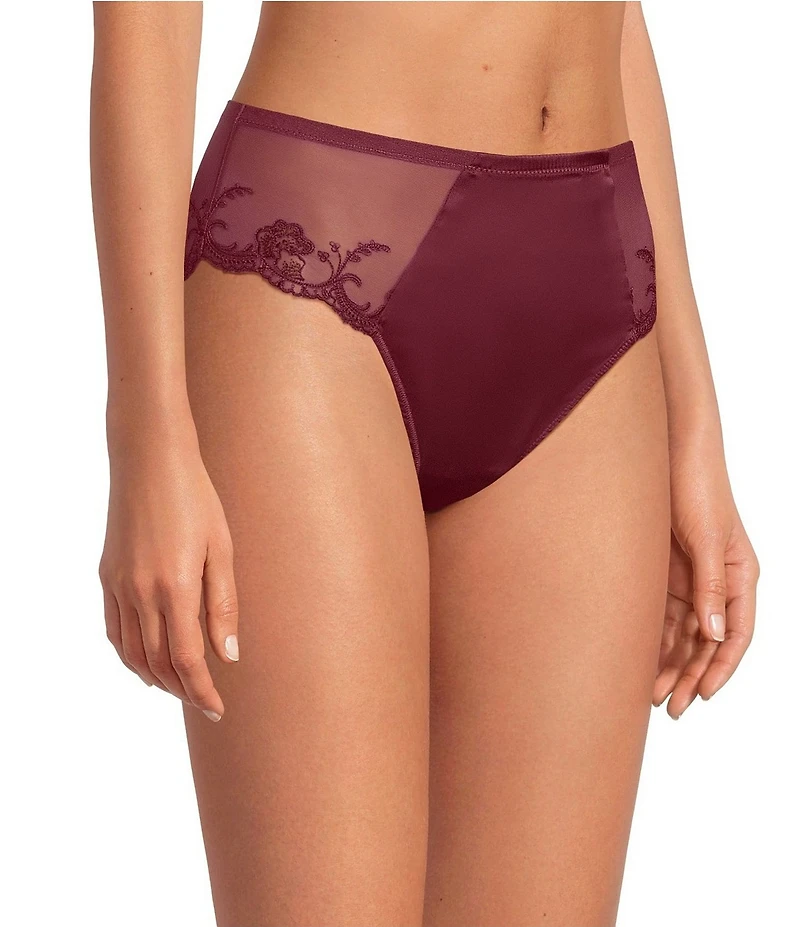 Modern Movement Satin Embroidered Hi-Cut Panty