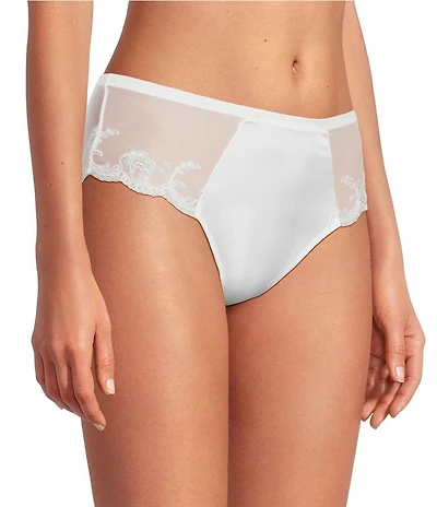 Modern Movement Satin Embroidered Hi-Cut Panties