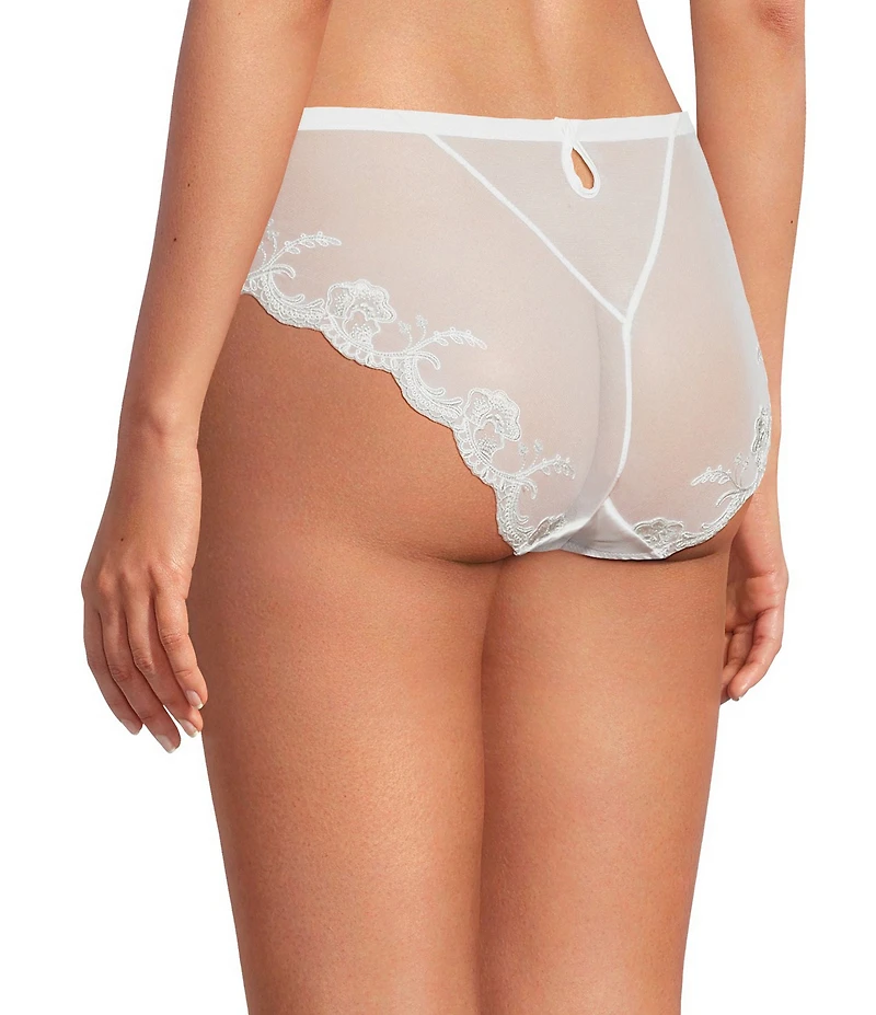 Modern Movement Satin Embroidered Hi-Cut Panties
