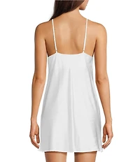 Modern Movement Satin Sleeveless Square Neck Midi Slip