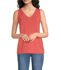 Modern Movement Reversible V-Neck Scoop Back Everyday Crepe Tank