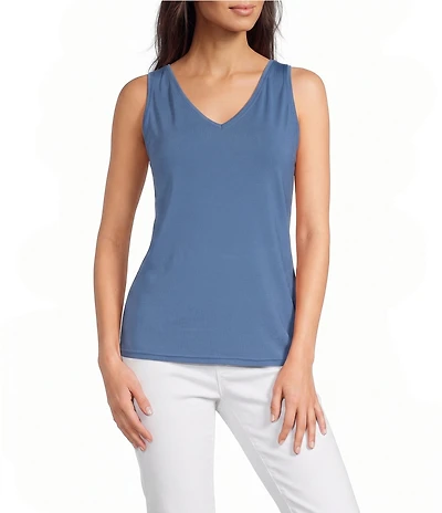 Modern Movement Reversible V-Neck Scoop Back Everyday Crepe Tank