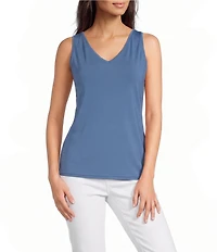 Modern Movement Reversible V-Neck Scoop Back Everyday Crepe Tank