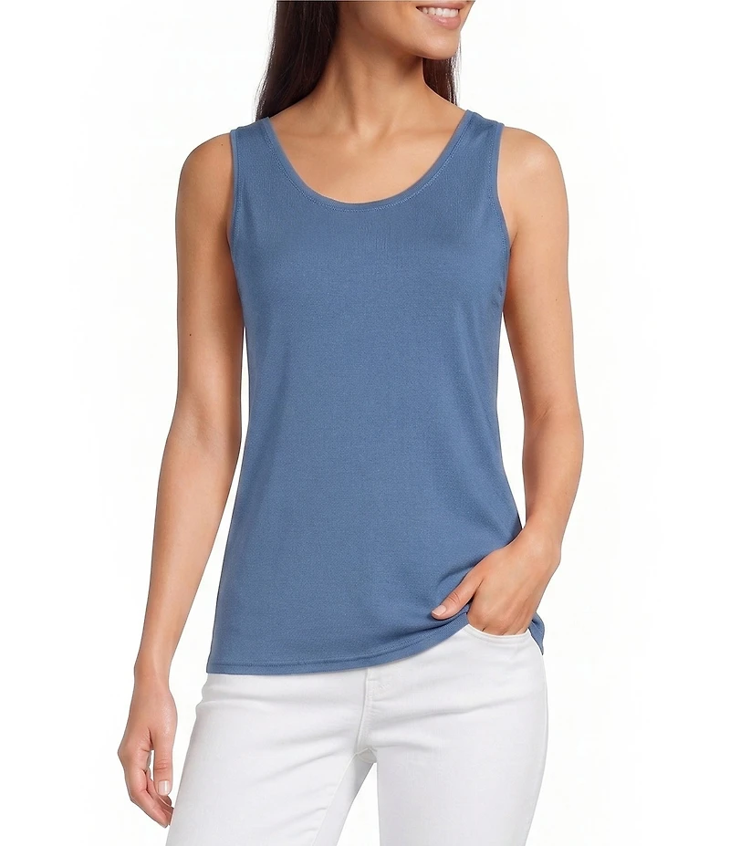 Modern Movement Reversible V-Neck Scoop Back Everyday Crepe Tank