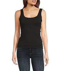 Modern Movement Sleeveless Scoop Neck Step In Tank Top