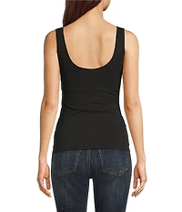 Modern Movement Sleeveless Scoop Neck Step In Tank Top