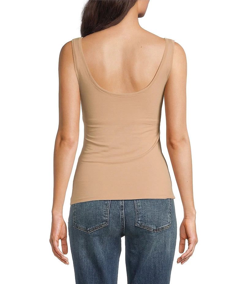 Modern Movement Sleeveless Scoop Neck Step In Tank Top