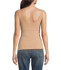 Modern Movement Sleeveless Scoop Neck Step In Tank Top