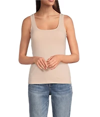 Modern Movement Sleeveless Scoop Neck Step In Tank Top