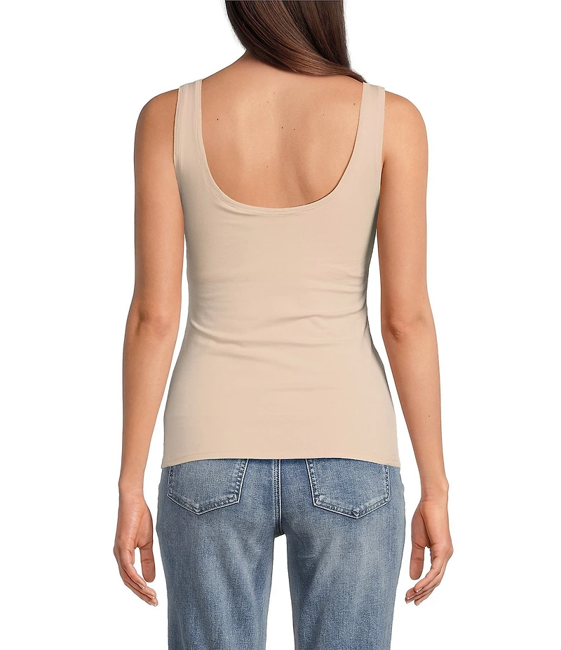 Modern Movement Sleeveless Scoop Neck Step In Tank Top