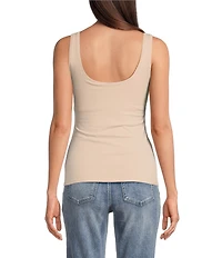 Modern Movement Sleeveless Scoop Neck Step In Tank Top