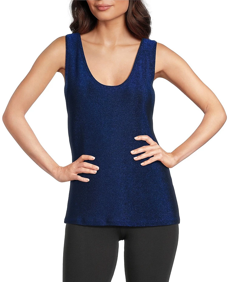 Modern Movement Sleeveless V-Neck Lurex Two-Way Stretch Holiday Camisole