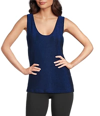 Modern Movement Sleeveless V-Neck Lurex Two-Way Stretch Holiday Camisole