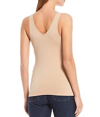 Modern Movement Solid Seamless Reversible Micro Knit Tank