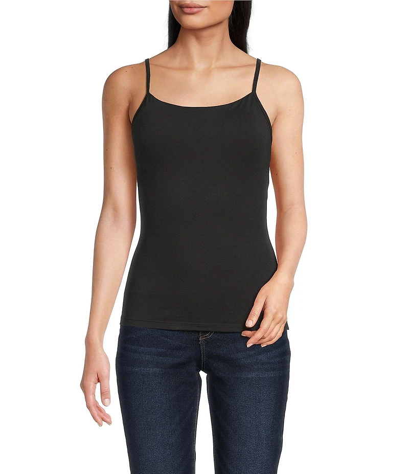 Modern Movement Step-In Sleeveless Square Neck Shelf-Bra Cami