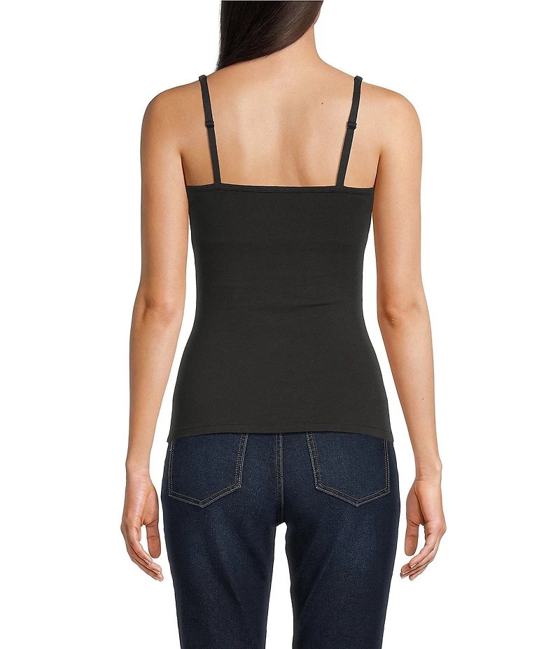 Modern Movement Step-In Sleeveless Square Neck Shelf-Bra Cami