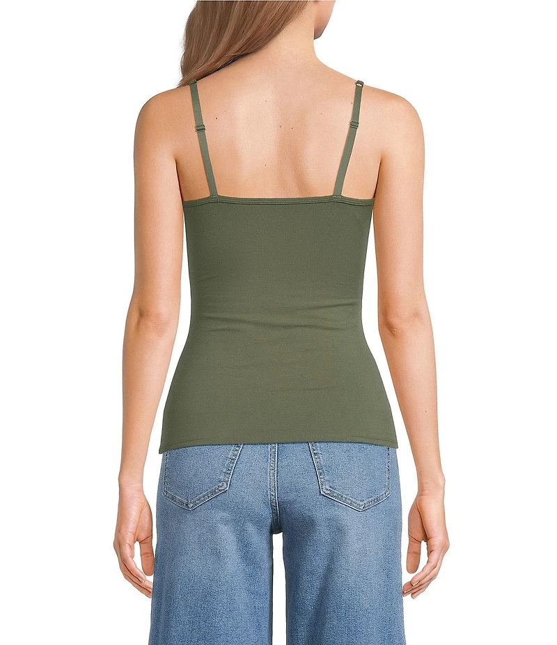 Modern Movement Step-In Sleeveless Square Neck Shelf-Bra Cami