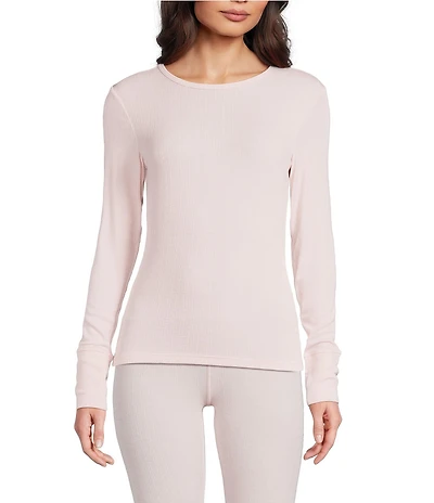 Modern Movement Warmwear Long Sleeve Crew Neck Pointelle Knit Top
