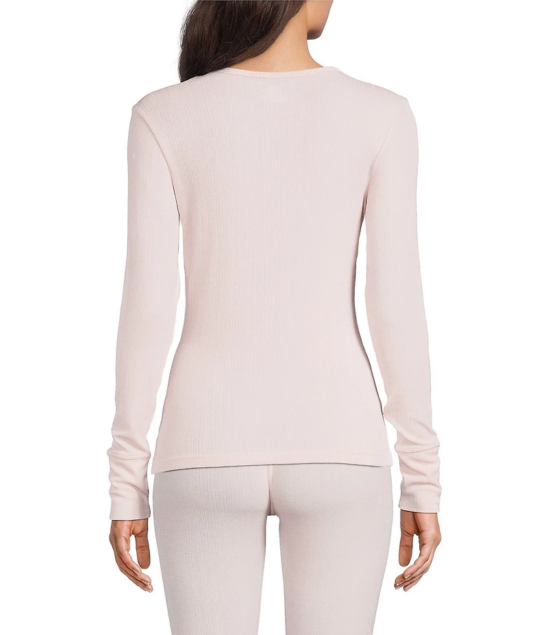 Modern Movement Warmwear Long Sleeve Crew Neck Pointelle Knit Top