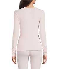 Modern Movement Warmwear Long Sleeve Crew Neck Pointelle Knit Top
