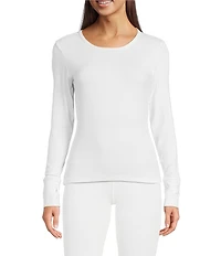 Modern Movement Warmwear Long Sleeve Crew Neck Pointelle Knit Top