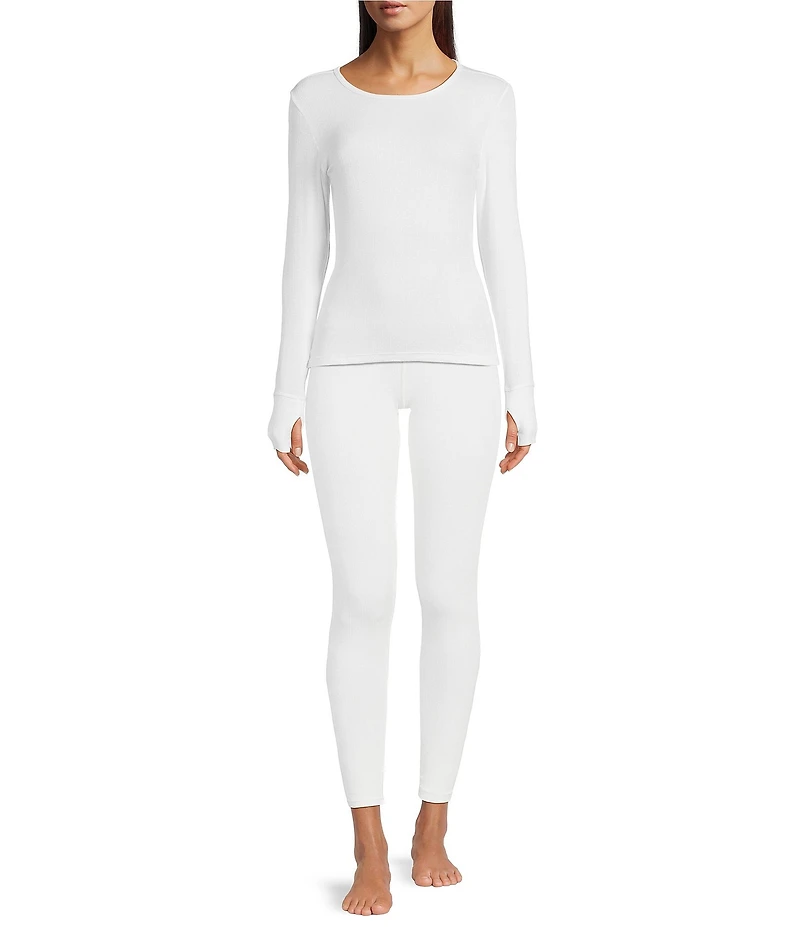 Modern Movement Warmwear Long Sleeve Crew Neck Pointelle Knit Top