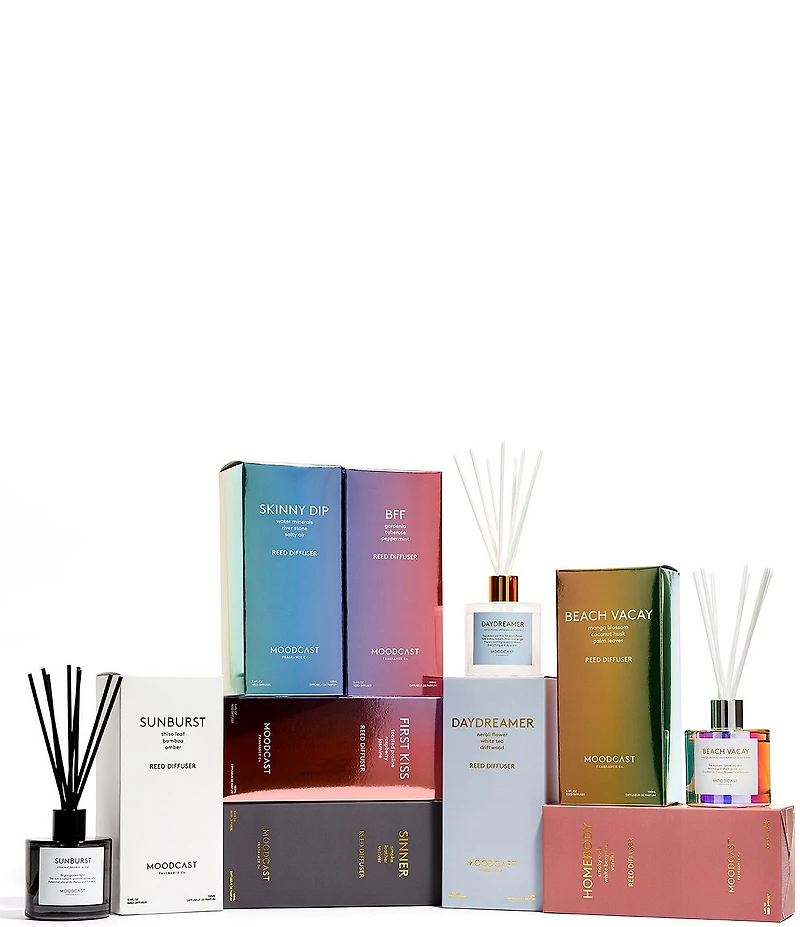 Moodcast Fragrance Co. Reveler - White and Gold Reed Diffuser