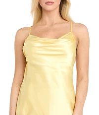 Morgan & Co. Charmeuse Cowl Neck Midi Dress