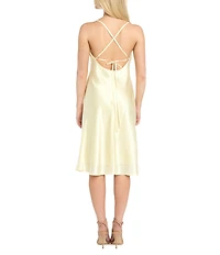 Morgan & Co. Charmeuse Cowl Neck Midi Dress