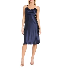 Morgan & Co. Charmeuse Cowl Neck Midi Dress