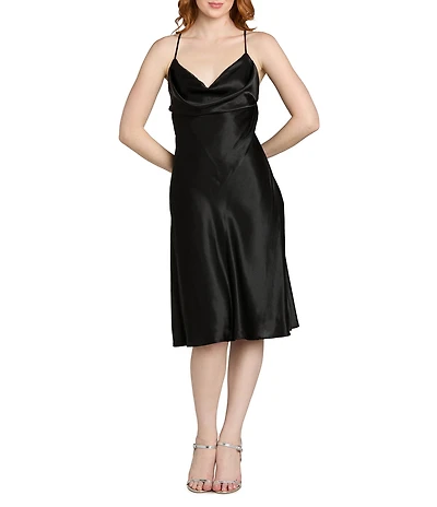 Morgan & Co. Charmeuse Cowl Neck Midi Dress