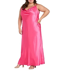 Morgan & Co. Plus Size Sleeveless Draped-Front/X-Back Dress
