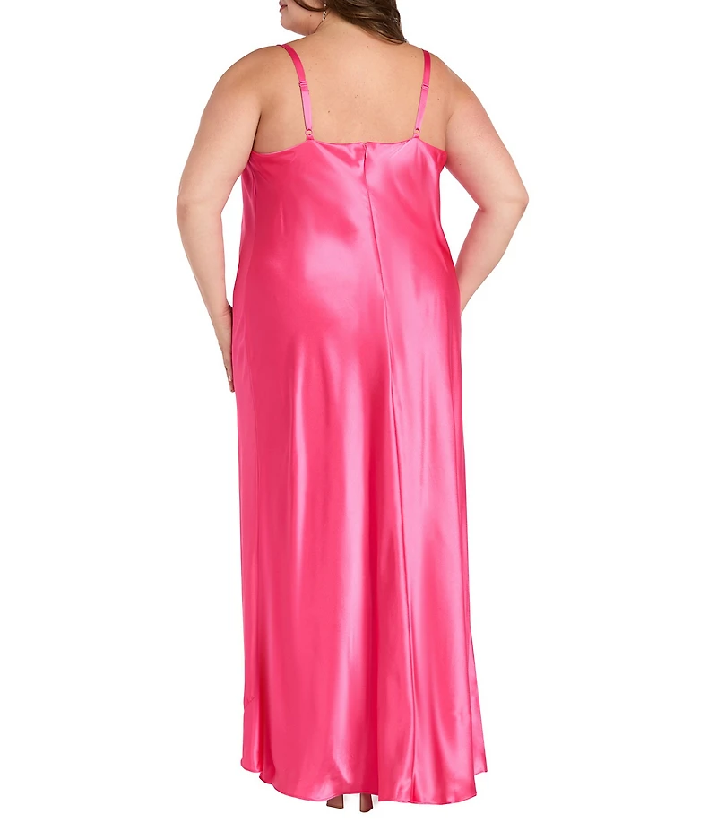 Morgan & Co. Plus Size Sleeveless Draped-Front/X-Back Dress