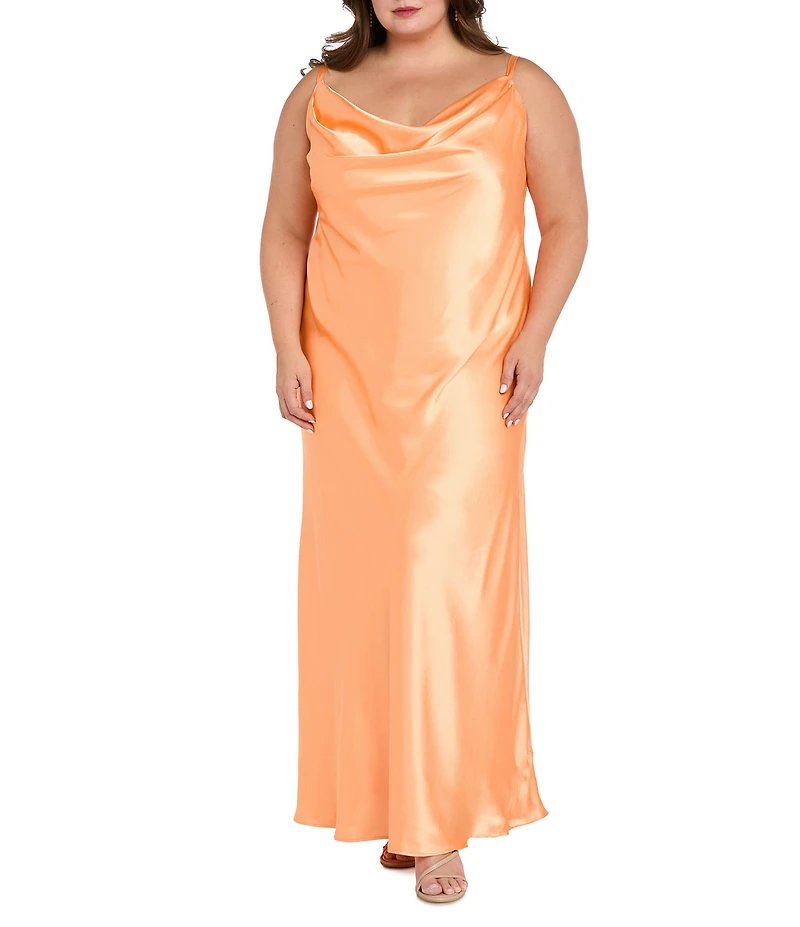 Morgan & Co. Plus Size Sleeveless Draped-Front/X-Back Dress