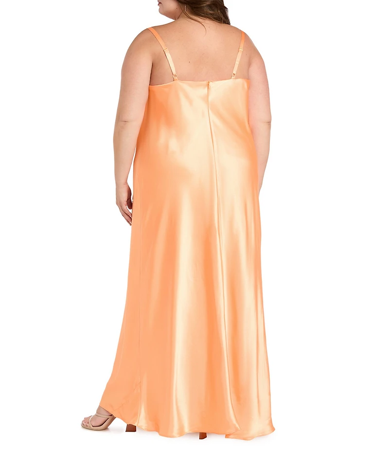 Morgan & Co. Plus Size Sleeveless Draped-Front/X-Back Dress