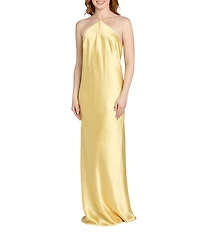 Morgan & Co. Satin Halter Neck Long Dress