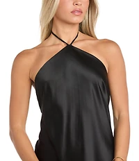 Morgan & Co. Satin Halter Neck Long Dress