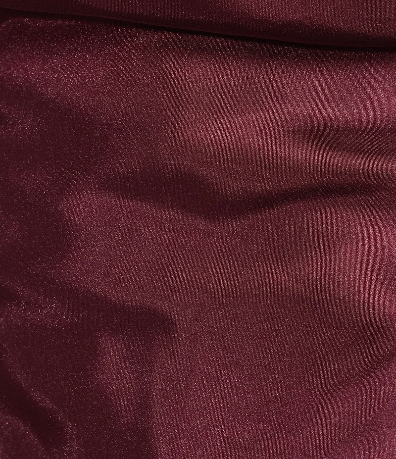 Morgan & Co. Sleeveless Long Spaghetti Strap Charmeuse Draped Front And X Back Long Dress