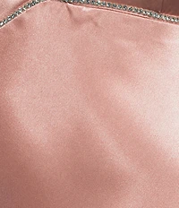Morgan & Co. Sleeveless Spaghetti Strap Satin Rhinestone Trim Dress