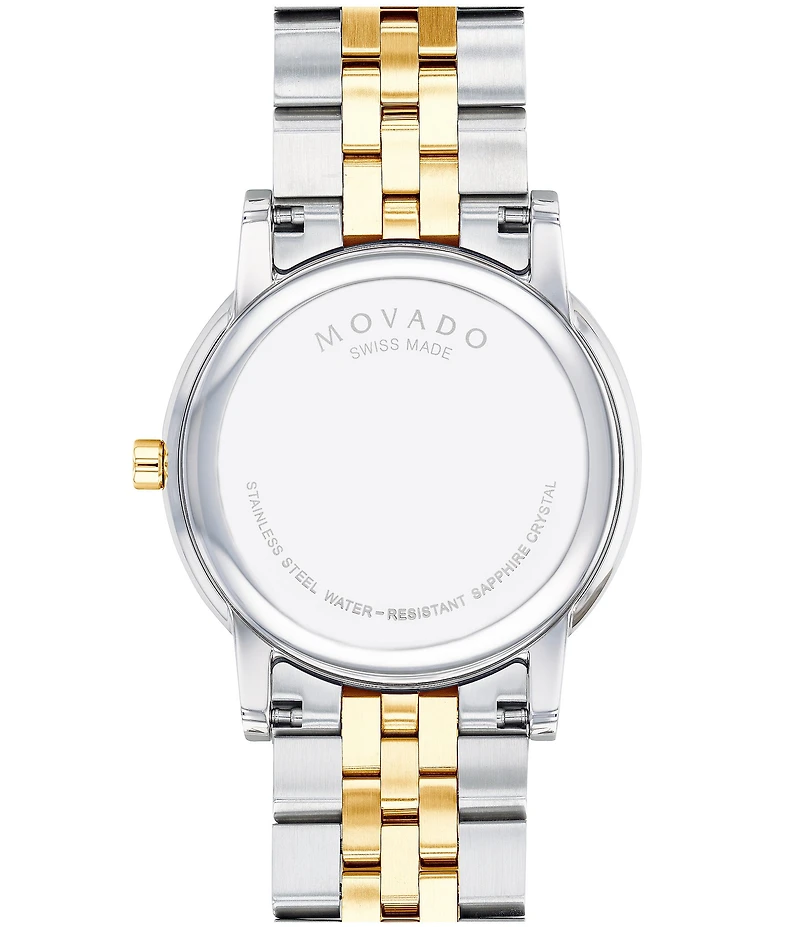 Men's Museum Classic Black Dial Link Two Tone Bracelet Watch