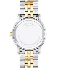 Men's Museum Classic Black Dial Link Two Tone Bracelet Watch