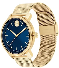 Movado Bold Men's Access Quartz Analog Ionic Plated Gold Mesh Bracelet Watch