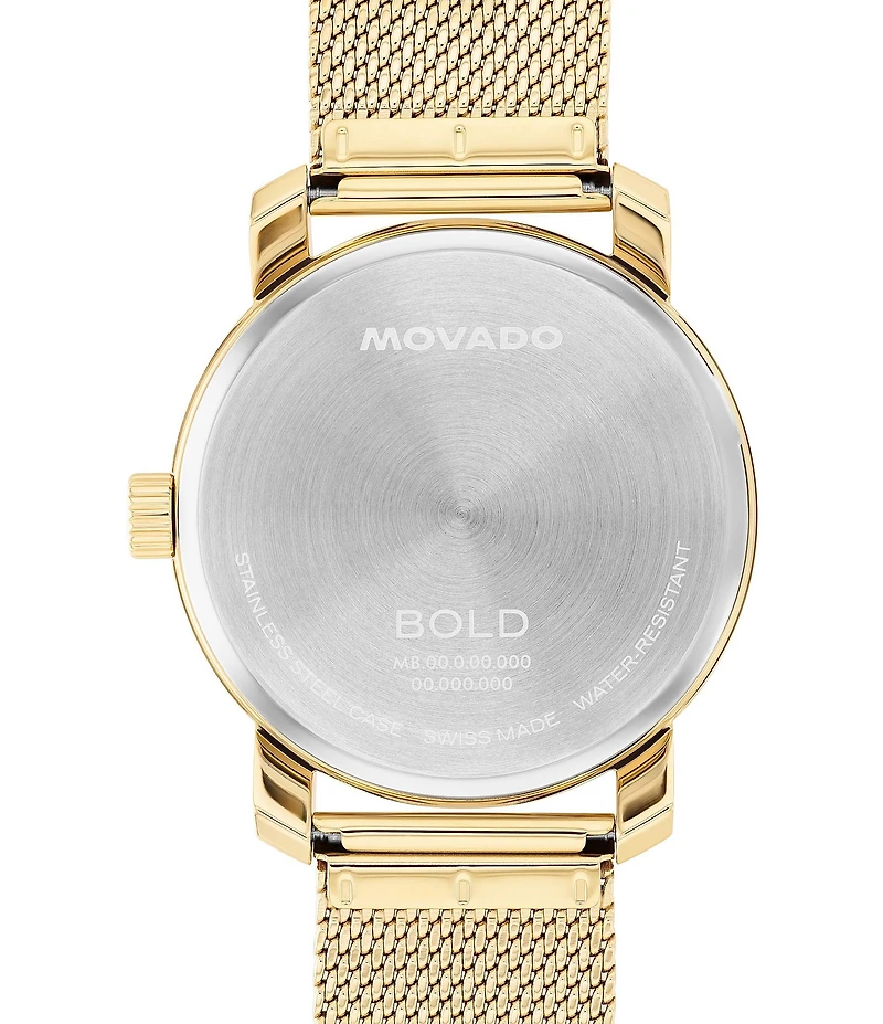Movado Bold Men's Access Quartz Analog Ionic Plated Gold Mesh Bracelet Watch