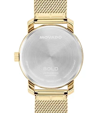 Movado Bold Men's Access Quartz Analog Ionic Plated Gold Mesh Bracelet Watch