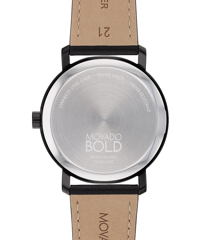 Movado Bold Men's Evolution 2.0 Quartz Analog Leather Strap Watch