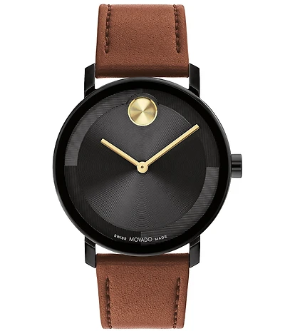 Movado Bold Men's Evolution 2.0 Quartz Analog Leather Strap Watch