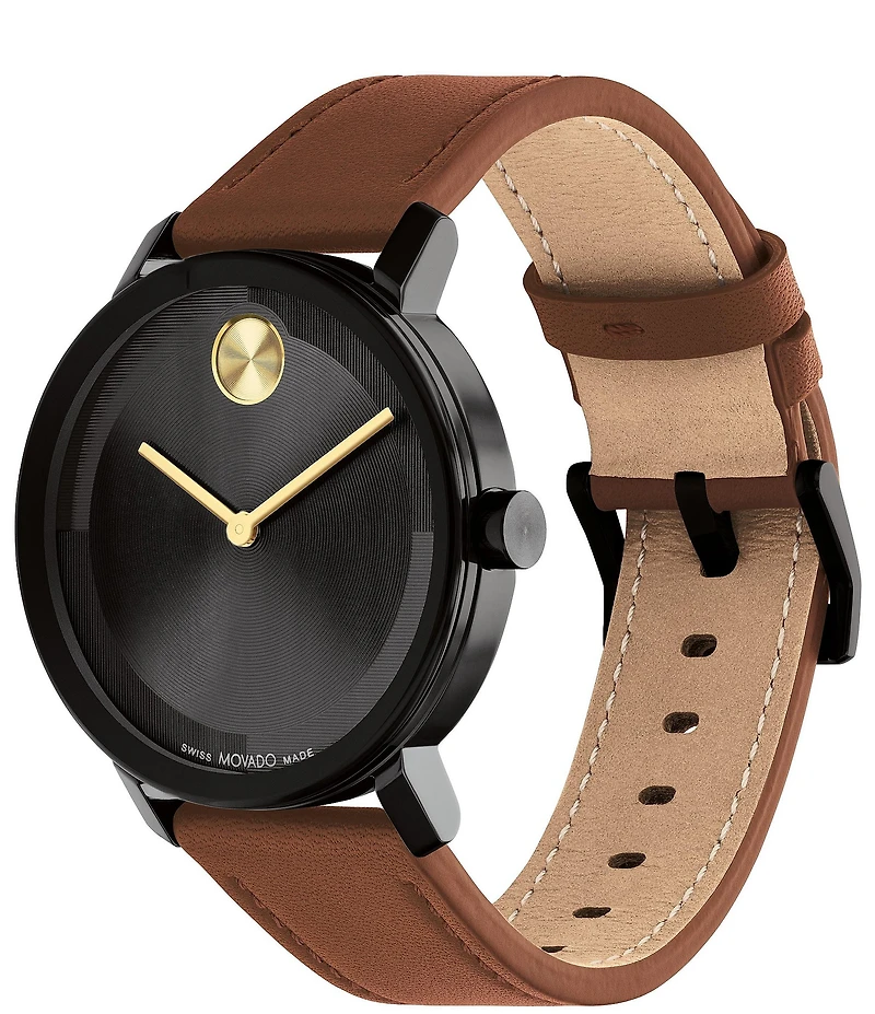Movado Bold Men's Evolution 2.0 Quartz Analog Leather Strap Watch