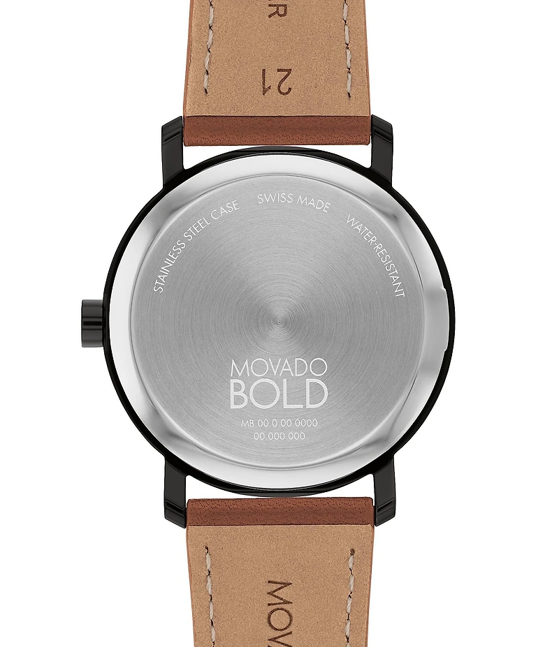 Movado Bold Men's Evolution 2.0 Quartz Analog Leather Strap Watch