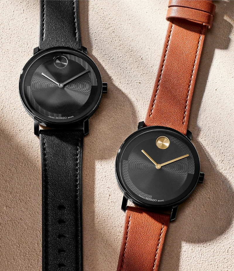 Movado Bold Men's Evolution 2.0 Quartz Analog Leather Strap Watch
